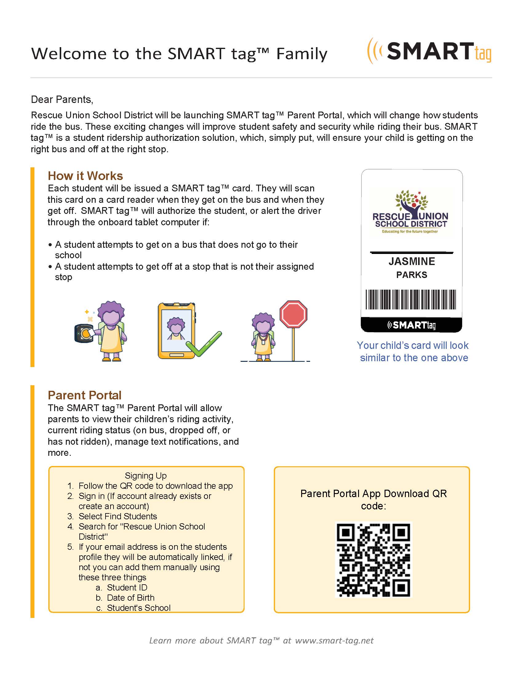 Smart TAG Welcome Letter